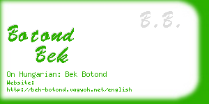 botond bek business card